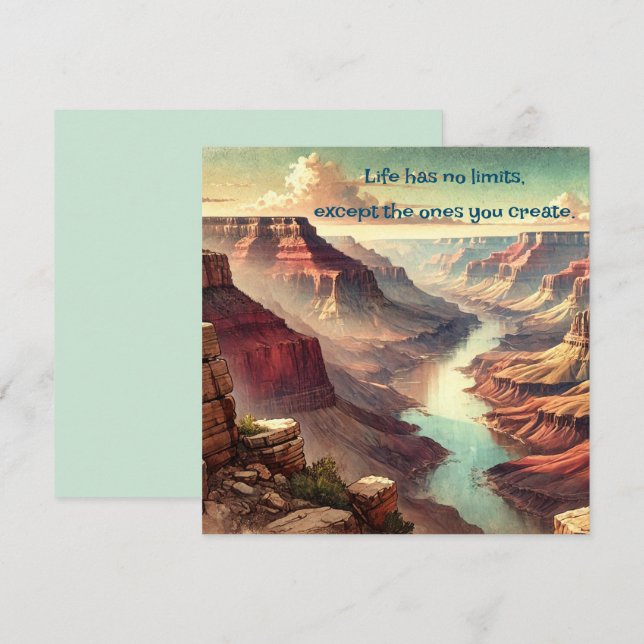 Carte De Correspondance Le Grand Canyon & Citation (Devant / Derrière)