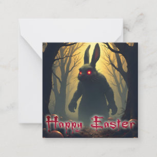 Carte De Correspondance Le lapin de Pâques effrayant dans la forêt ombreus
