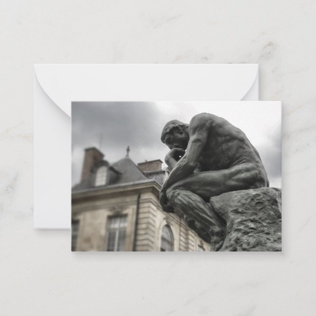 Carte De Correspondance Le penseur Rodin Paris Sculpture (Devant)