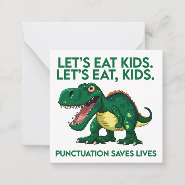 Carte De Correspondance Leçon de grammaire de dinosaure drôle (Devant)