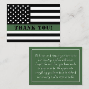 Carte De Correspondance Légère Ligne verte Drapeau Appréciation militaire