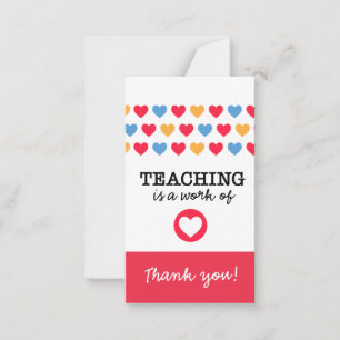 Carte De Correspondance "L'enseignement est un travail de coeur" Merci ens