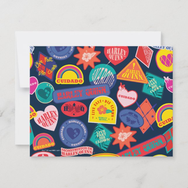 Carte De Correspondance L'équipe du suicide | Harley Quinn Motif d'insigne (Devant)