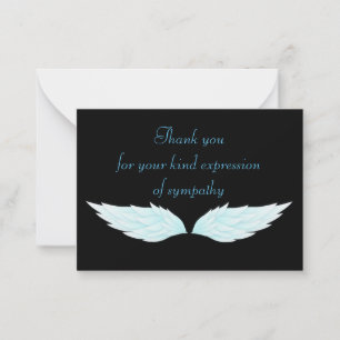 Carte De Correspondance Les ailes Bleu Blanc Après Les Funérailles Merci C