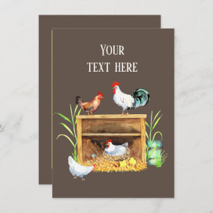 Carte De Correspondance les amateurs de poulets mignons ajoutent du sentim