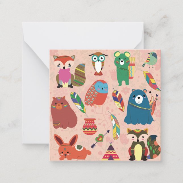 Carte De Correspondance Les animaux de forêt mignons (Devant)