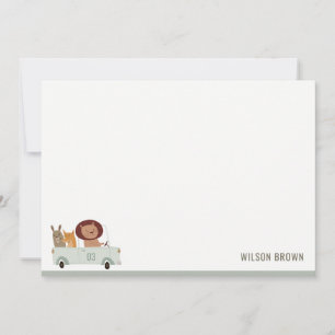 Carte De Correspondance Les animaux mignons dans la voiture City Road Anni