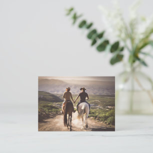 Carte De Correspondance Les Chevaux Romantiques Tenant Les Mains Peint