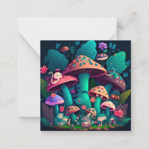 Carte De Correspondance Les elfes de champignons dans le champ