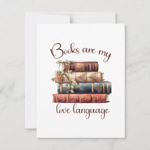 Carte De Correspondance Les livres sont mon langage de l'amour