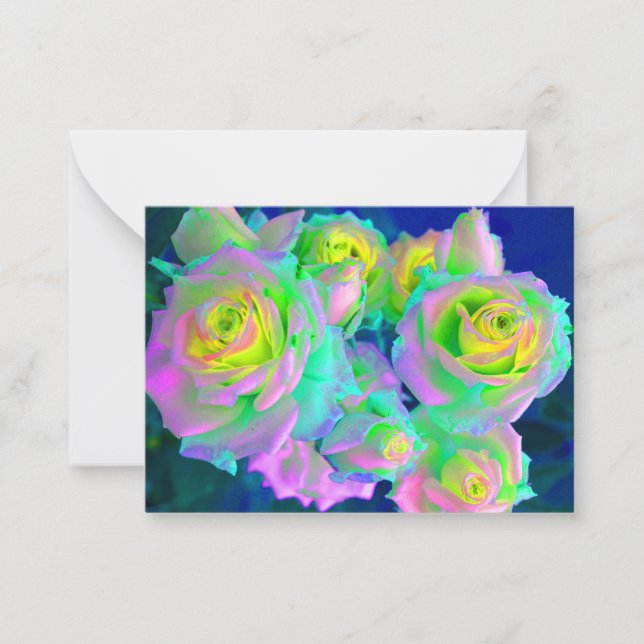Carte De Correspondance Les Roses Perlées Iridescentes (Devant)