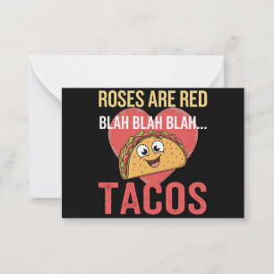 Carte De Correspondance Les roses sont Red Blah Tacos Valentines Jour de l