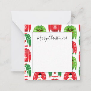 Carte De Correspondance Les vilains pulls de Noël Ours polaire Bonhomme de