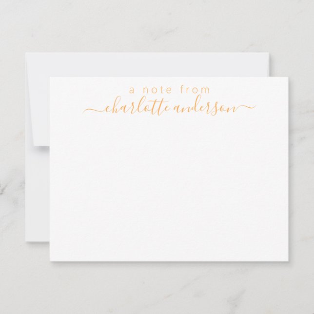 Carte De Correspondance Lettrage de script simple en Jaune personnalisé (Devant)