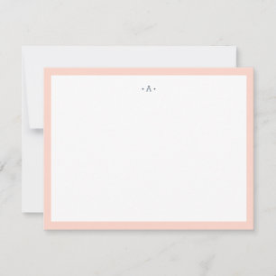 Carte De Correspondance Lettre simple monogramme Monogramme Bleu rayé