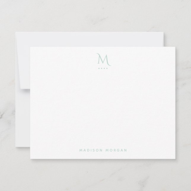 Carte De Correspondance Lettres initiales modernes presse simple Seaglass (Devant)