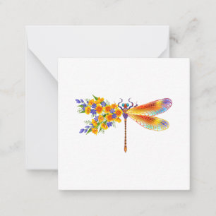Carte De Correspondance libellule de fleurs jaunes
