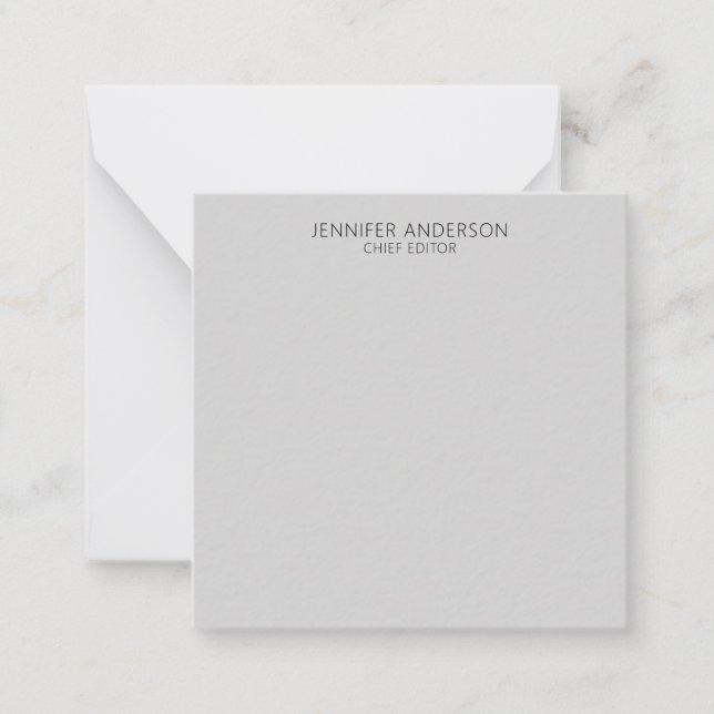 Carte De Correspondance Light Grey Professional Modern Plain Minimalist (Devant)