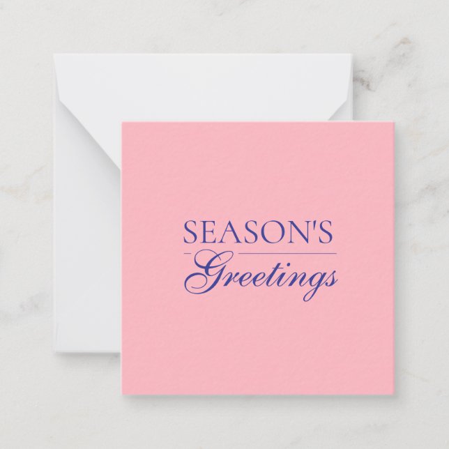 Carte De Correspondance Light Pink Happy New Year Merry Christmas Holiday (Devant)