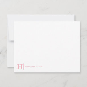 Carte De Correspondance Ligne Monogramme Entreprise Feminine Blush Pink
