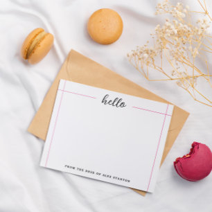 Carte De Correspondance Lignes roses Bonjour du bureau de