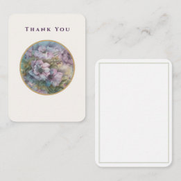 Carte De Correspondance Lilac Garden Blooms — Thank You Card (Luxe Ivory,