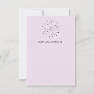 Carte De Correspondance Lilas Moderne Élégant à Points en Spirale