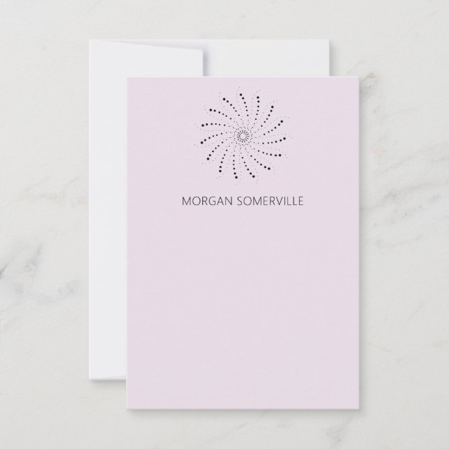 Carte De Correspondance Lilas Moderne Élégant à Points en Spirale (Devant)