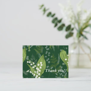 Carte De Correspondance Lily de Valley avec fougères Vert foncé personn