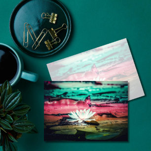 Carte De Correspondance Lilypads colorés et Lily de l'eau Nature Photo