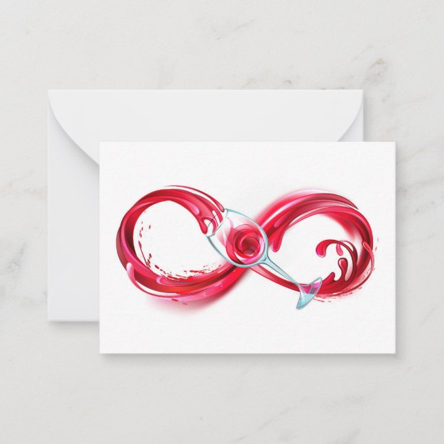 Carte De Correspondance L'infini avec du vin rouge (Devant)