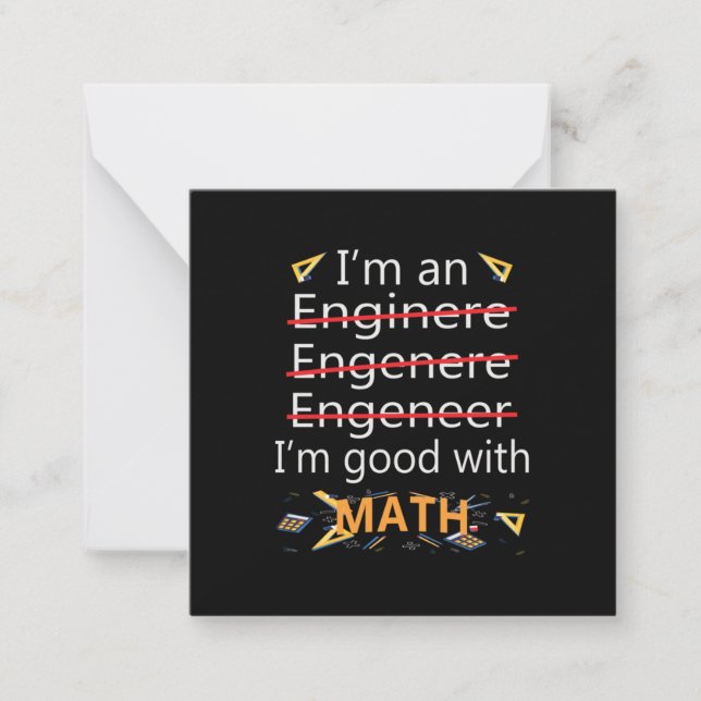 Carte De Correspondance L'ingénieur est bon avec les maths (Devant)