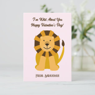 Carte De Correspondance Lion Fou De Toi Saint-Valentin Enfants