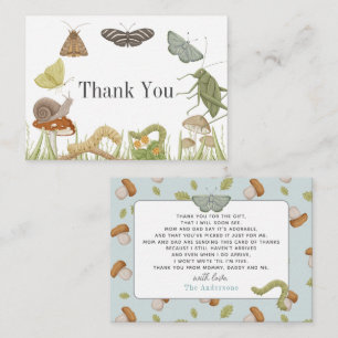 Carte De Correspondance Little Bug Insectes Champignons Baby shower garçon