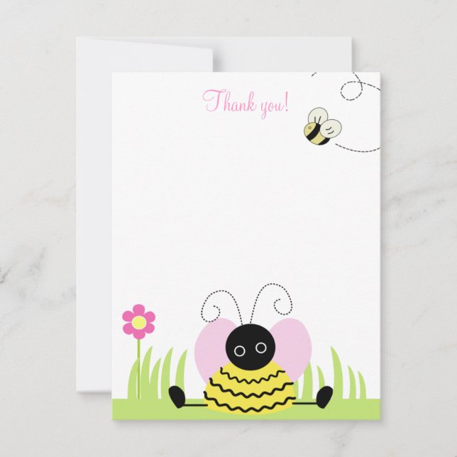 Carte De Correspondance Little Bumble Bee 4x5 Flat Merci note (Devant)