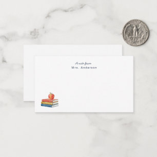 Carte De Correspondance Livres d'aquarelle et professeurs de pomme Petit