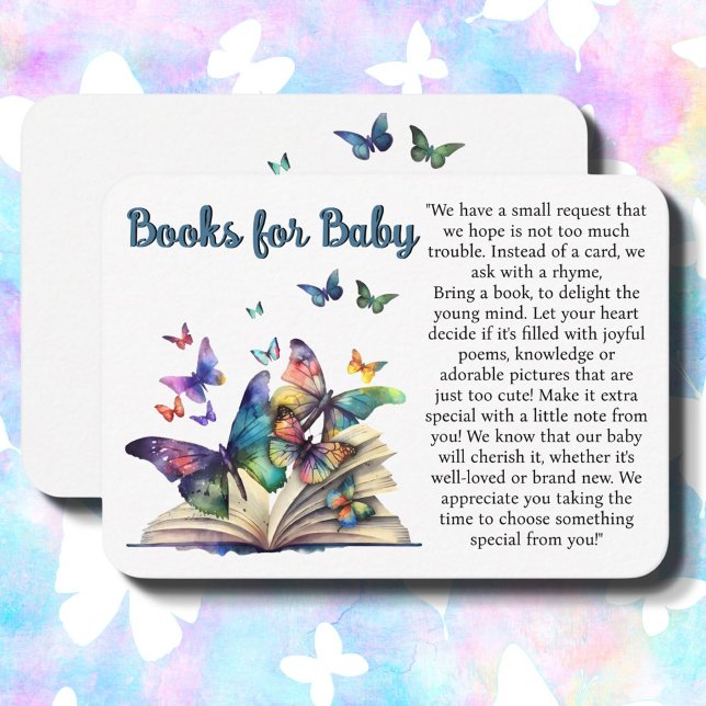 Carte De Correspondance Livres d'aquarelle papillon pour bébé (Books for Baby request)