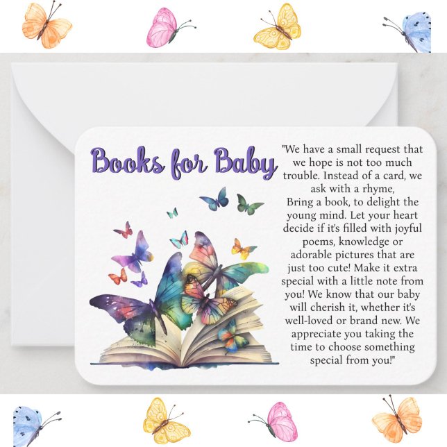 Carte De Correspondance Livres d'aquarelle papillon pour bébé (Butterfly Books for Baby Watercolor )
