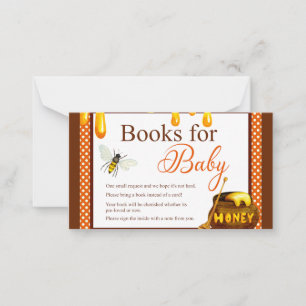 Carte De Correspondance Livres de Baby shower d'abeille sucrée pour bébé