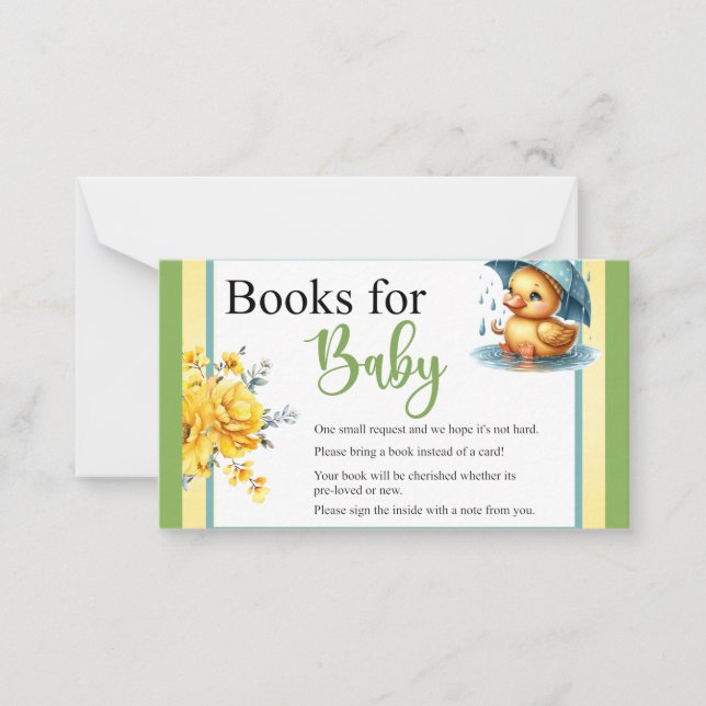 Carte De Correspondance Livres de Baby shower en caoutchouc mignonne pour  (Devant)