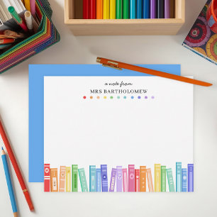 Carte De Correspondance Livres de couleur arc-en-ciel personnalisés pour e