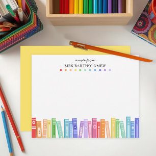 Carte De Correspondance Livres de couleur arc-en-ciel personnalisés pour e