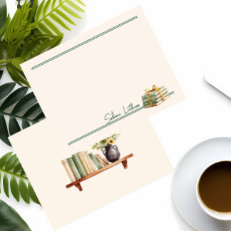 Carte De Correspondance Livres empilés stylés Plat polyvalent