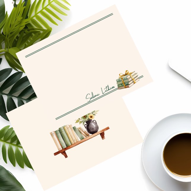 Carte De Correspondance Livres empilés stylés Plat polyvalent (Créateur téléchargé)