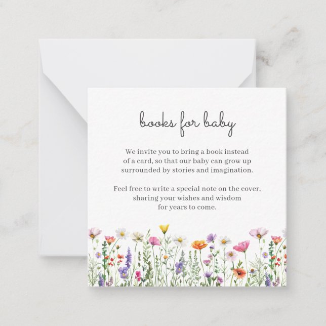 Carte De Correspondance Livres fleurs sauvages pour Baby Card (Devant)