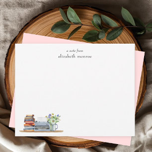 Carte De Correspondance Livres Floraux Anciens et Machine à Écrire Personn