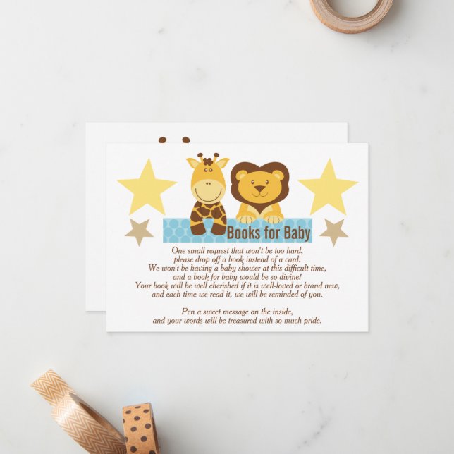 Carte De Correspondance Livres pour bébé en remplacement de Baby shower (Devant/Arrière en situation)