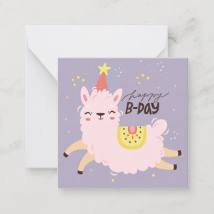 Carte De Correspondance Llama d'anniversaire
