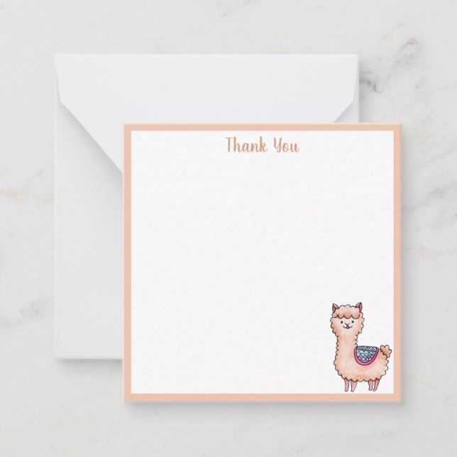 Carte De Correspondance Llama Merci (Devant)