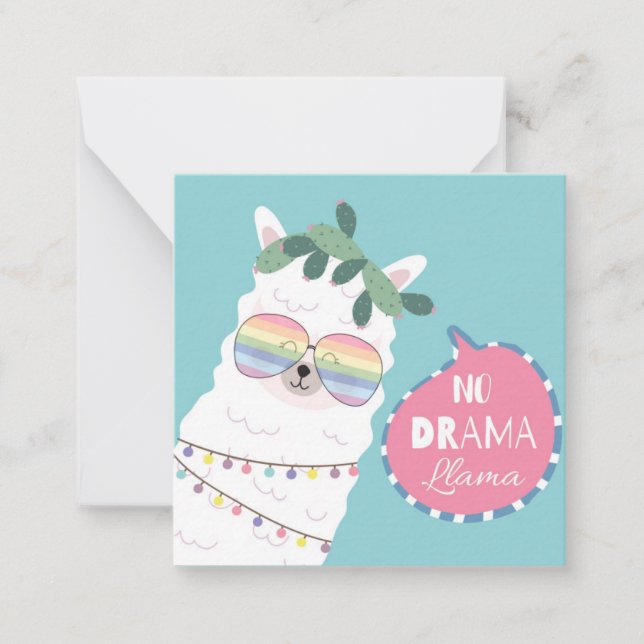 Carte De Correspondance Llama sans drame (Devant)